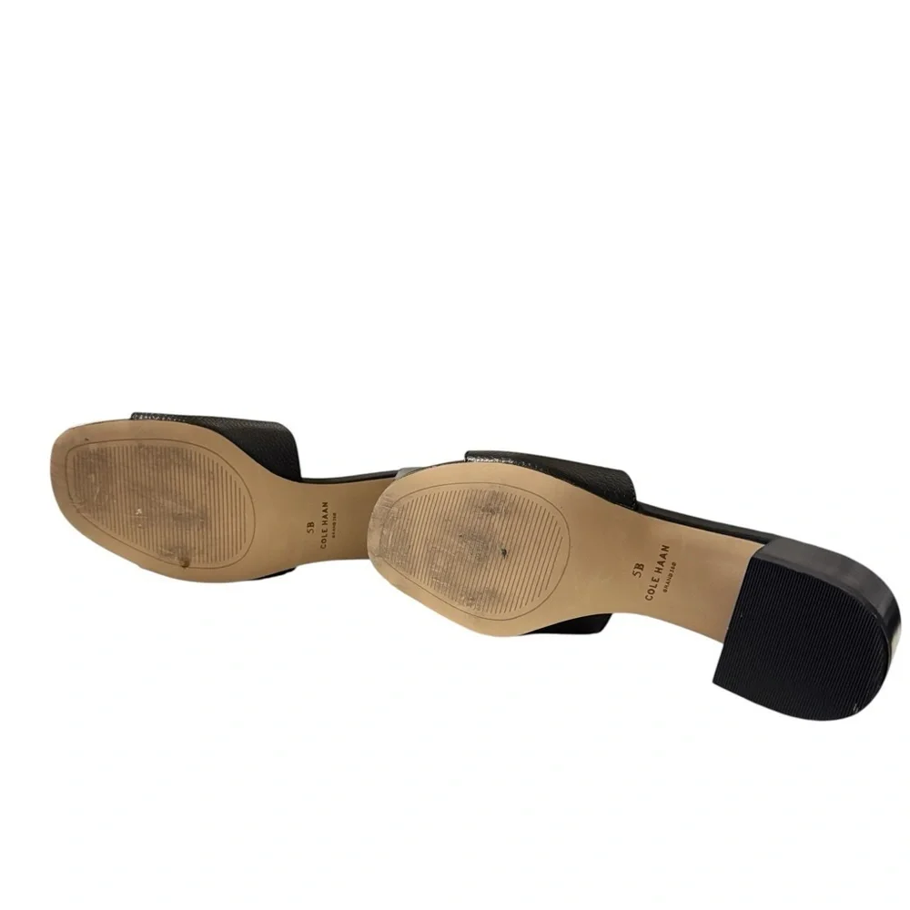 Cole Haan Black Leather Slide Sandals · Size 5